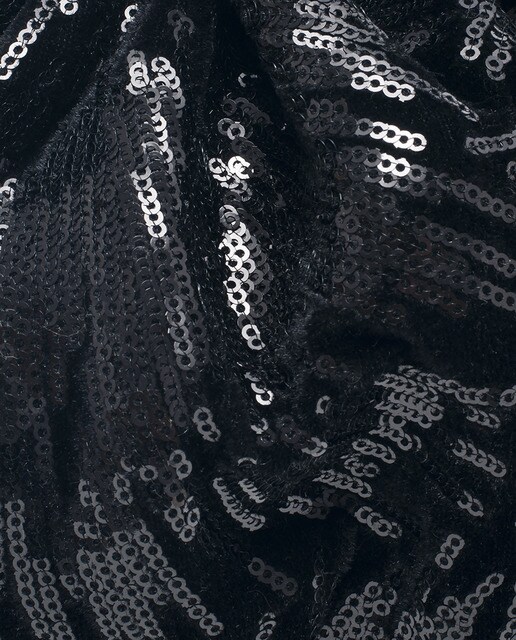 Bombonera de fiesta Volum en negro con lentejuelas