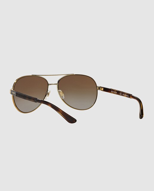 Gafas de sol de mujer Vogue estilo aviador en metal dorado