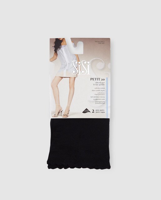 Pack de dos pares de soquetes de mujer Sisi transparentes
