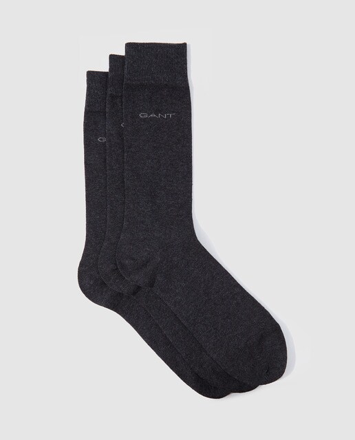 Pack de tres pares de calcetines cortos grises