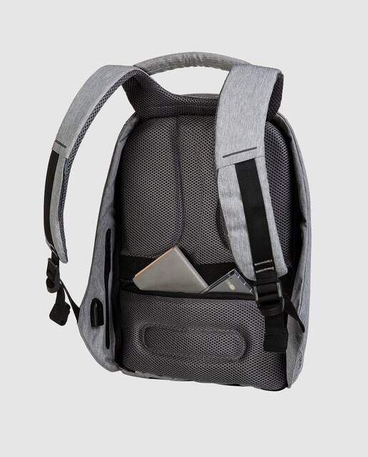 Mochila para el portátil antirrobo unisex XD Design Bobby Compact en azul marino combinada con gris