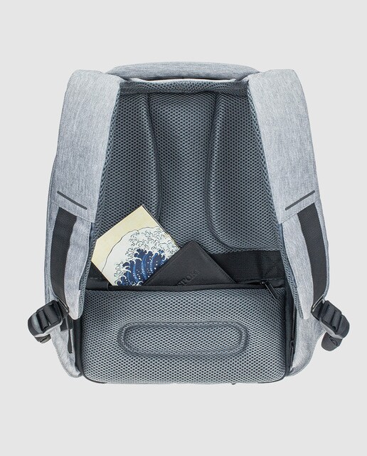 Mochila para el portátil antirrobo unisex XD Design Bobby Compact en azul marino combinada con gris