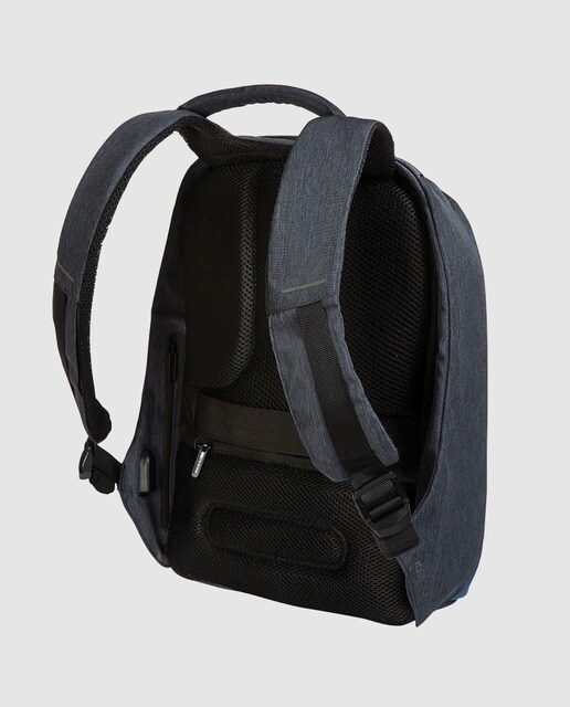 Mochila para el portátil antirrobo unisex XD Design Bobby Compact en azul marino combinada con gris