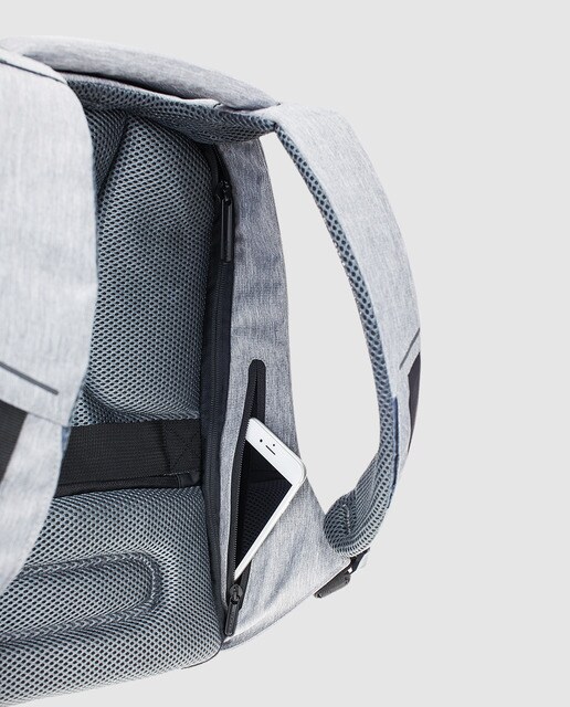 Mochila para el portátil antirrobo unisex XD Design Bobby Compact en azul marino combinada con gris