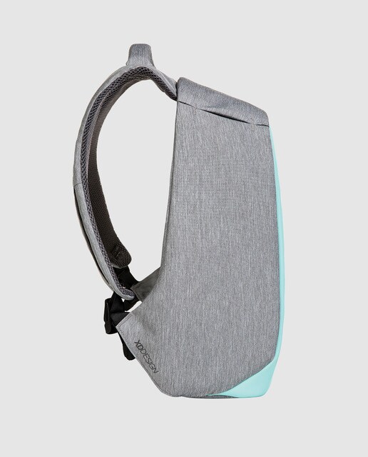 Mochila para el portátil antirrobo unisex XD Design Bobby Compact en verde agua combinada con gris