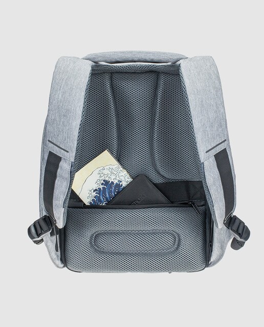 Mochila para el portátil antirrobo unisex XD Design Bobby Compact en verde agua combinada con gris