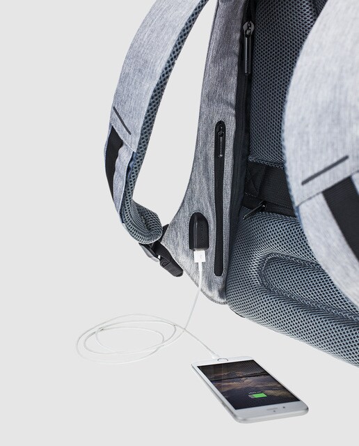 Mochila para el portátil antirrobo unisex XD Design Bobby Compact en verde agua combinada con gris