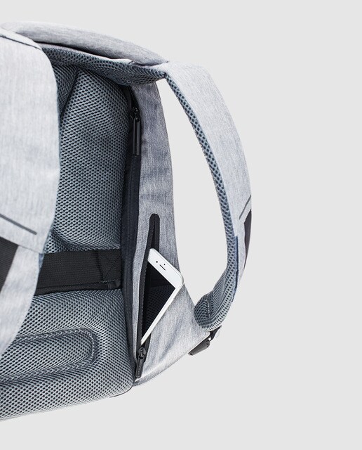 Mochila para el portátil antirrobo unisex XD Design Bobby Compact en verde agua combinada con gris