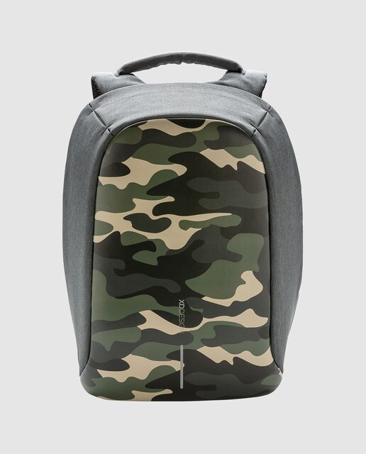 Mochila para el portátil antirrobo unisex XD Design Bobby Compact con estampado de camuflaje verde