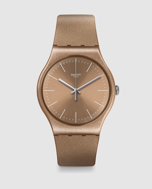 Reloj de hombre Swatch Worldhood SUOM111 de silicona beige