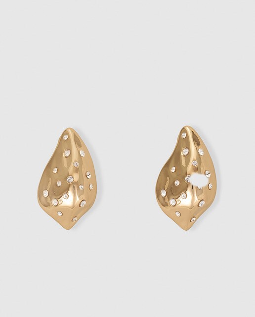 Pendientes El Corte Inglés dorados con cristal