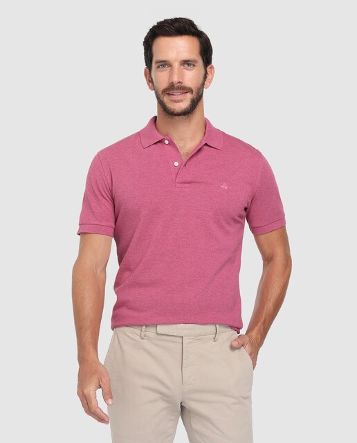 Polo piqué de hombre Brooks Brothers rojo de manga corta