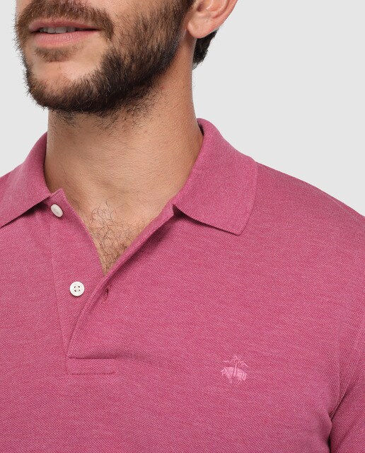 Polo piqué de hombre Brooks Brothers rojo de manga corta