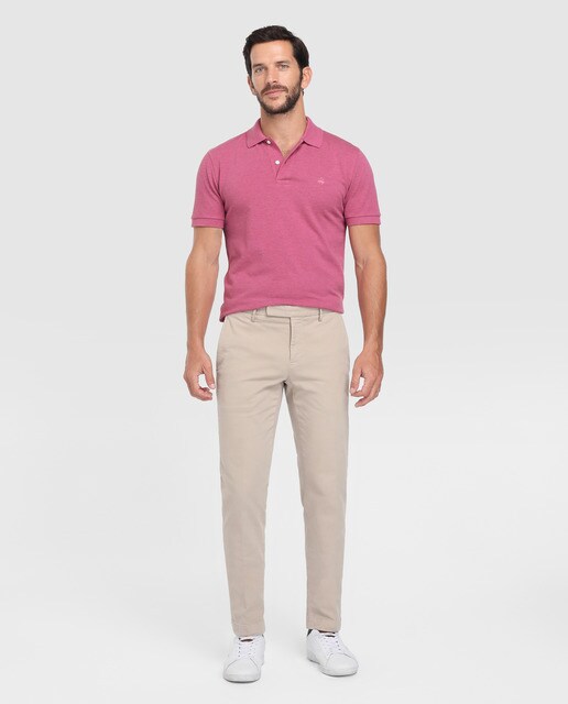 Polo piqué de hombre Brooks Brothers rojo de manga corta