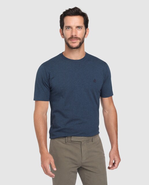 Camiseta de hombre Brooks Brothers azul de manga corta