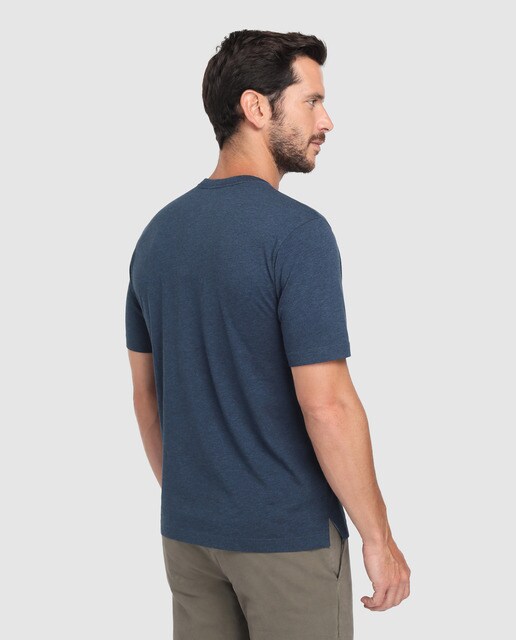 Camiseta de hombre Brooks Brothers azul de manga corta