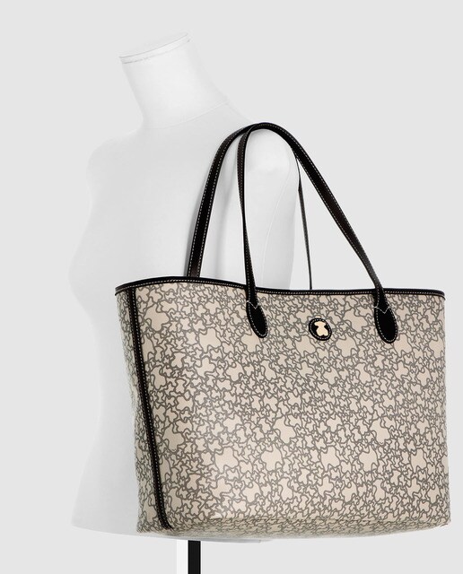 Bolso de hombro Kaos Mini en beige con estampado