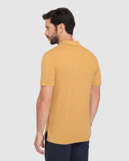 Polo piqué de hombre Brooks Brothers amarillo de manga corta
