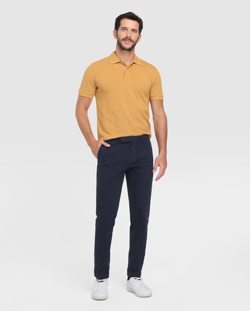 Polo piqué de hombre Brooks Brothers amarillo de manga corta