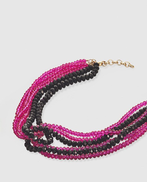Collar El Corte Inglés rosa y negro