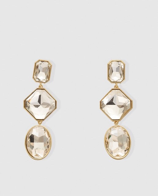 Pendientes El Corte Inglés de cristal blanco