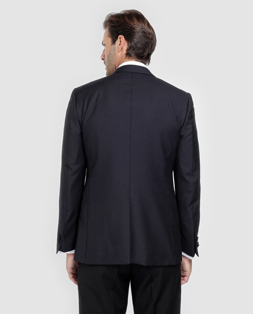 Chaqueta de smoking de hombre Emidio Tucci regular azul microestampada