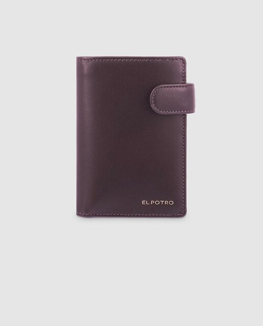 Cartera vertical de hombre El Potro de piel en marrón oscuro