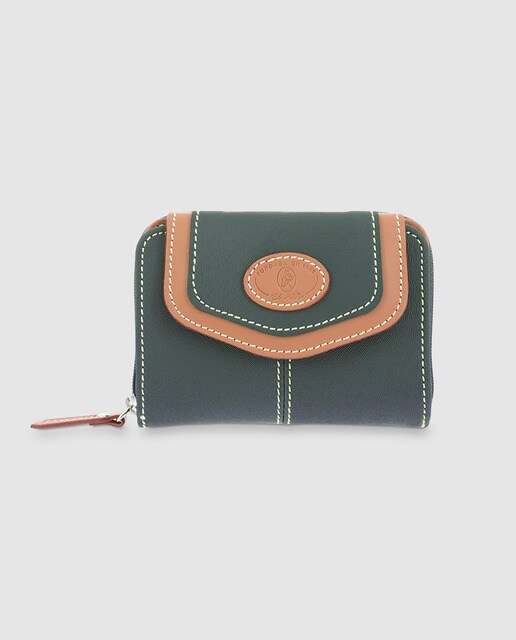 Cartera de mujer El Potro en verde con broche y monedero