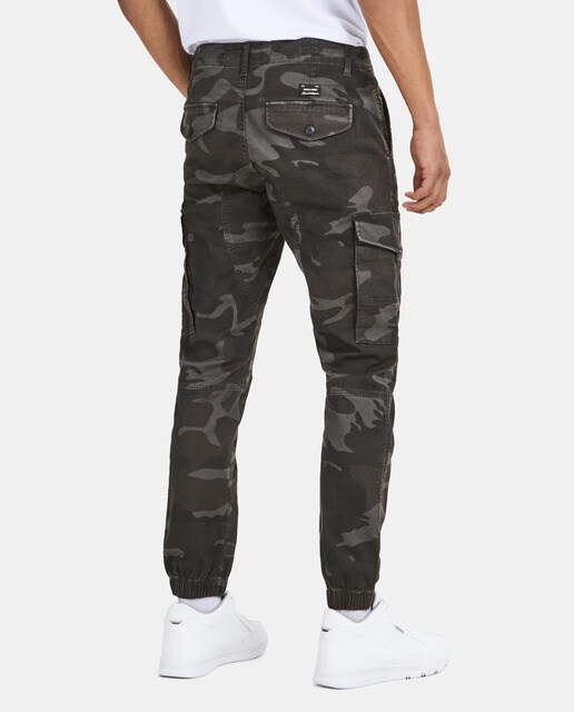 Pantalón cargo de hombre Jack & Jones regular verde camuflaje