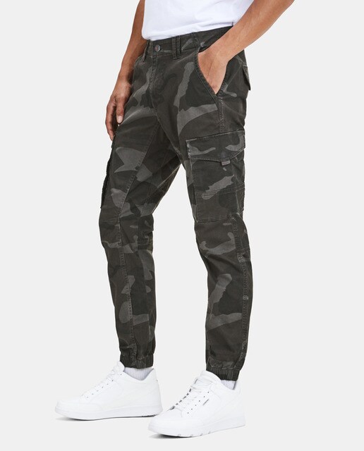 Pantalón cargo de hombre Jack & Jones regular verde camuflaje