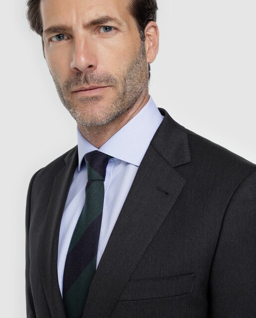 Chaqueta de traje de hombre Emidio Tucci regular liso gris