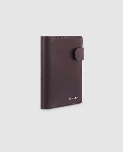 Cartera vertical de hombre El Potro de piel en marrón oscuro