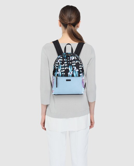 Mochila Giudecca de mujer con estampado azul en nylon