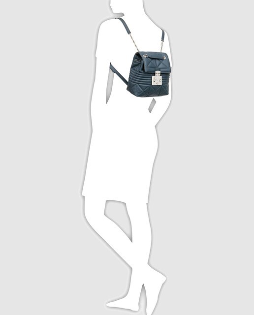 Mochila acolchada de mujer Furla Fortuna de piel en gris