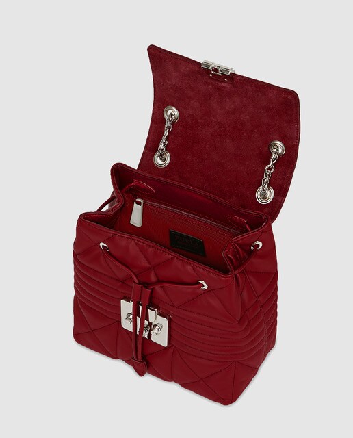 Mochila acolchada de mujer Furla Fortuna de piel en rojo