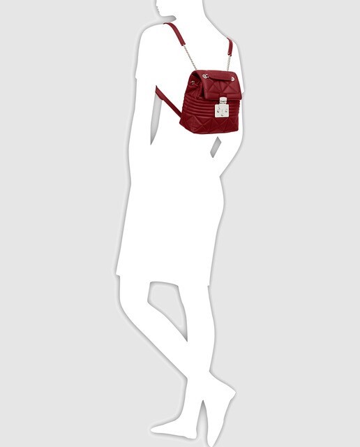 Mochila acolchada de mujer Furla Fortuna de piel en rojo
