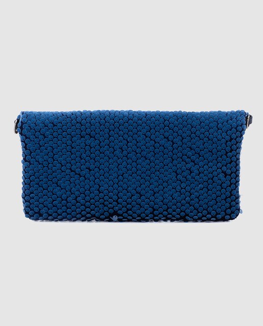 Cartera de mano de fiesta Abbacino de lentejuelas en azul marino convertible en bandolera