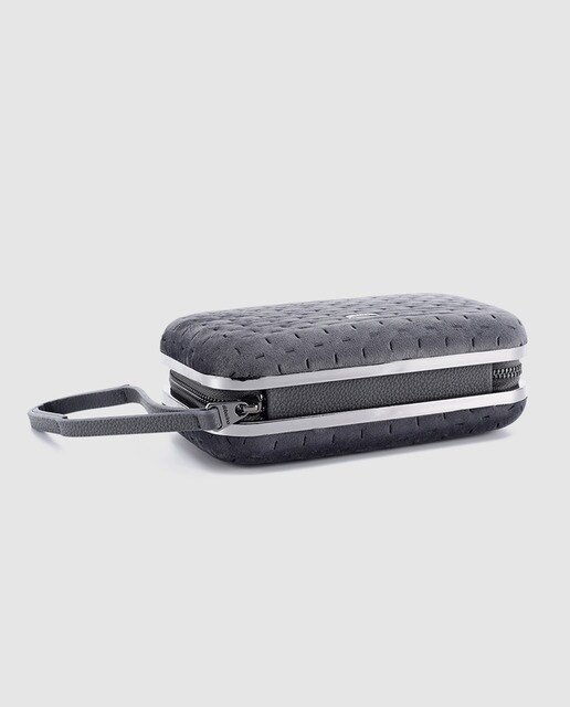 Clutch de fiesta Abbacino de terciopelo en gris con cremallera