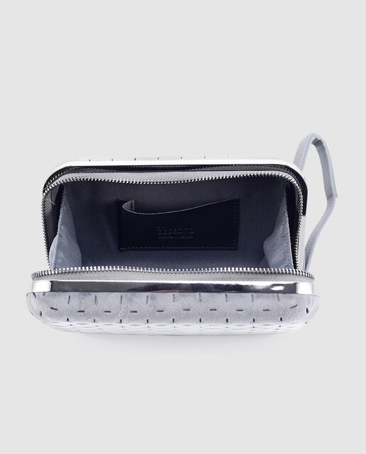 Clutch de fiesta Abbacino de terciopelo en gris con cremallera