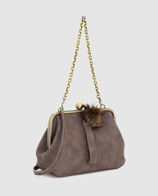 Bolso de mano pequeño de fiesta Abbacino en topo con boquilla