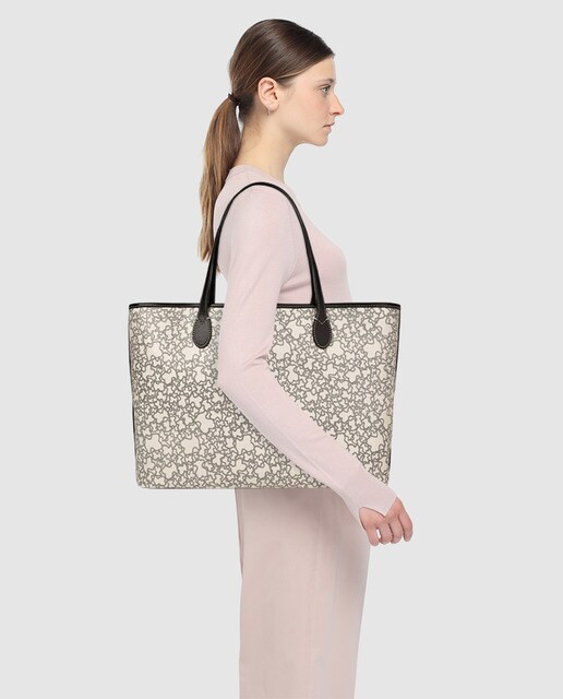 Bolso de hombro Kaos Mini en beige con estampado