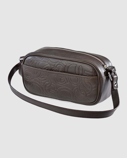 Bandolera pequeña de mujer Gloria Ortiz Miriam Petite Stamp de piel en marrón