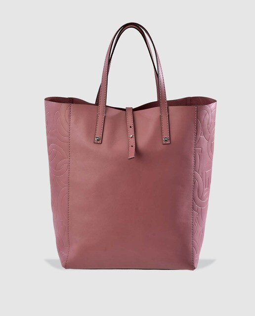 Tote Gloria Ortiz Sofia de piel en rosa con bolsillo interior