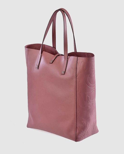 Tote Gloria Ortiz Sofia de piel en rosa con bolsillo interior