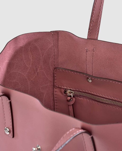Tote Gloria Ortiz Sofia de piel en rosa con bolsillo interior