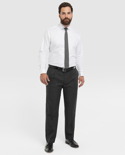 Pantalón de vestir de hombre Dustin regular gris tallas grandes