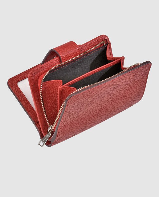 Cartera de mujer Gloria Ortiz Adele de piel roja con monedero