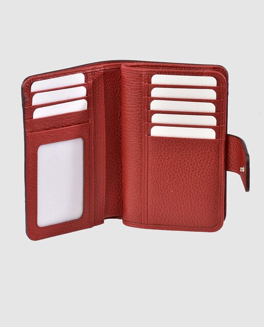 Cartera de mujer Gloria Ortiz Adele de piel roja con monedero