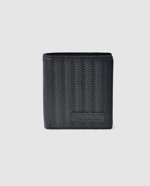 Cartera de hombre Guy Laroche de piel grabada en negro