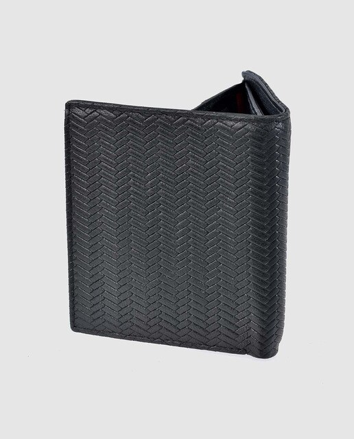 Cartera de hombre Guy Laroche de piel grabada en negro